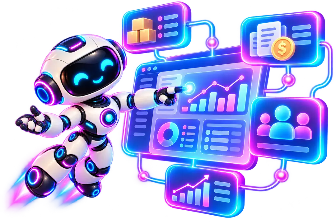 ERP & CRM Solutions illustration